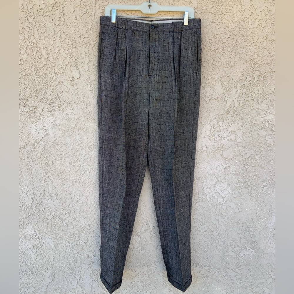 GUC RPM Men’s Black & White Double Front Pleated & Cuffed Pants